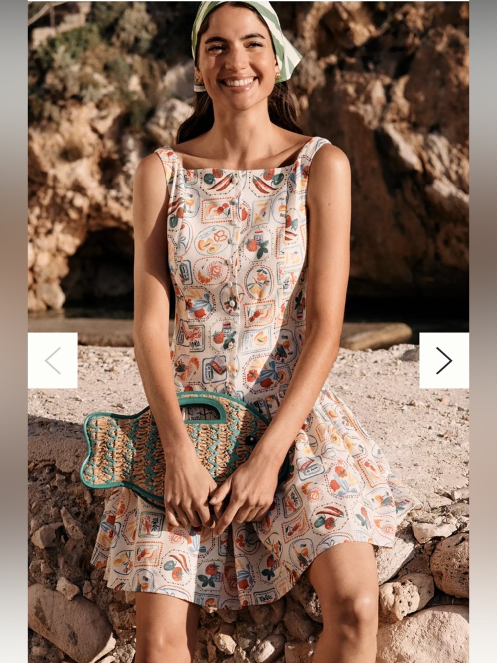 Sleeveless Novelty Printed Dress